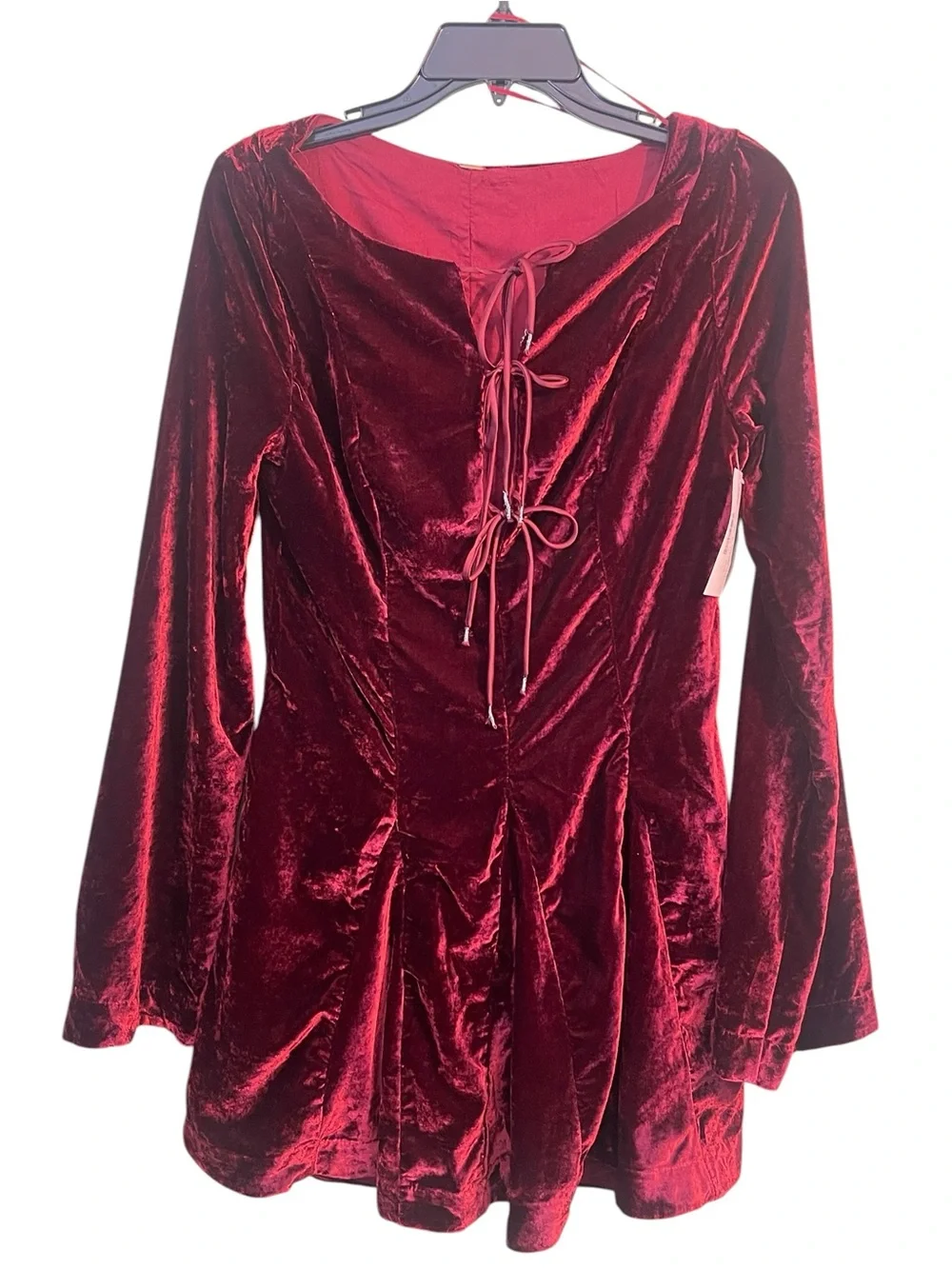 NWT- Free People Linney velvet mini dress. Size small? See measurements below. - Picture 3 of 12